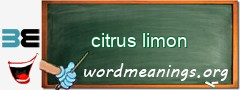 WordMeaning blackboard for citrus limon